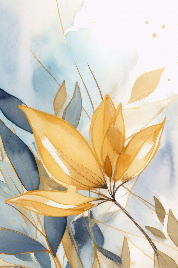 Yellow and blue leaves