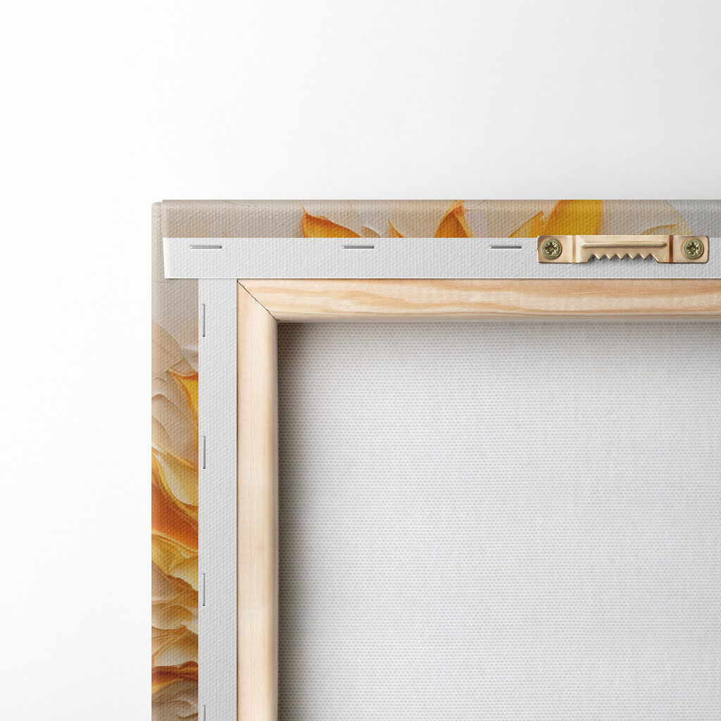 Painting of sunflowers on a white surface