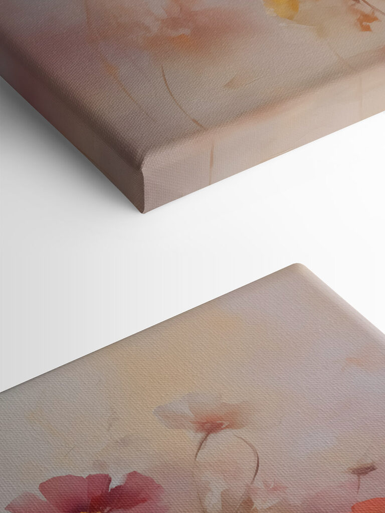 Painting of flowers in a glass vase Painting of flowers in a glass vase