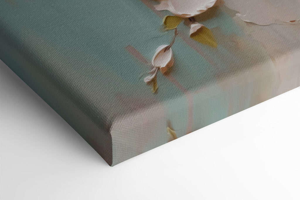 Painting of flowers on a blue background