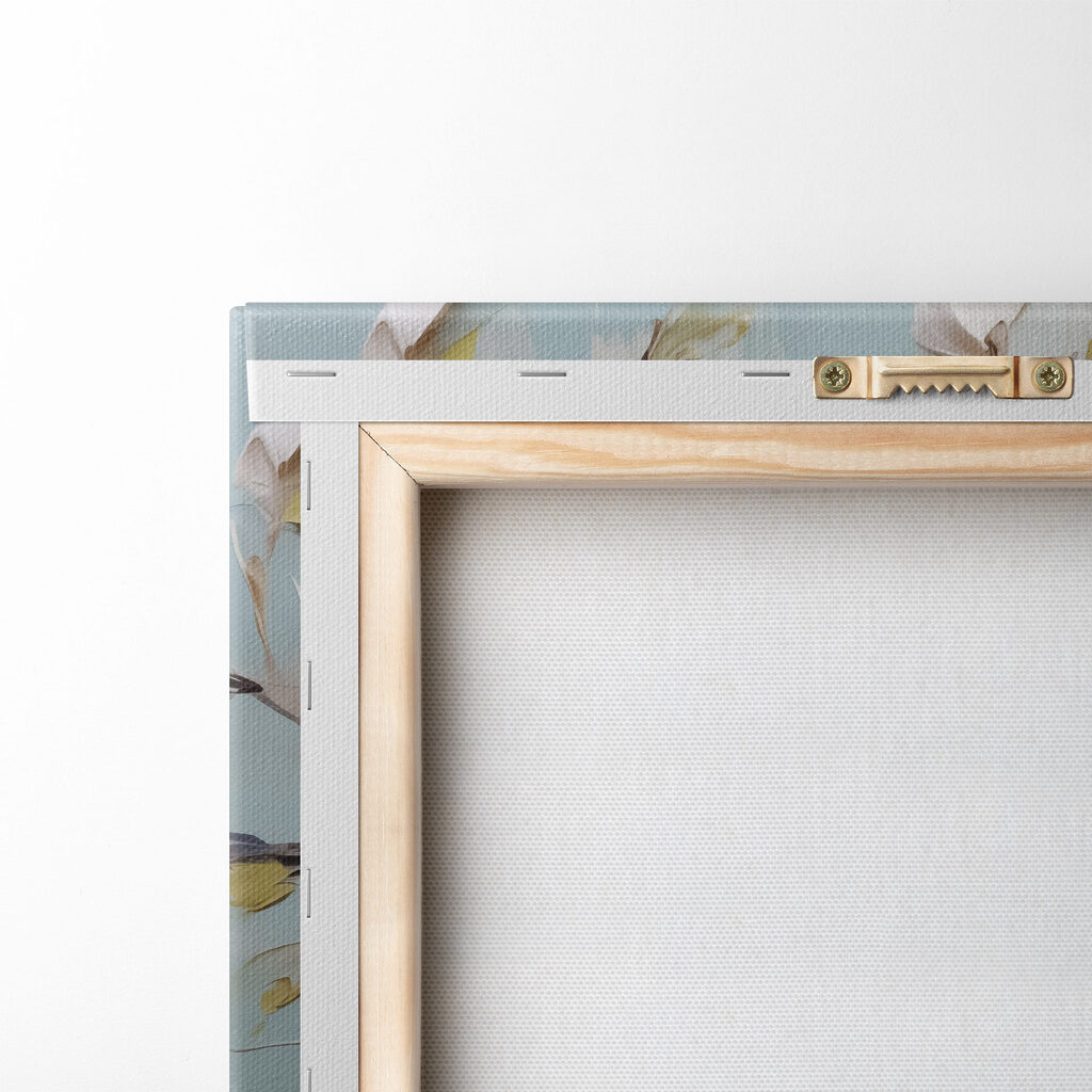 Painting of flowers on a blue background