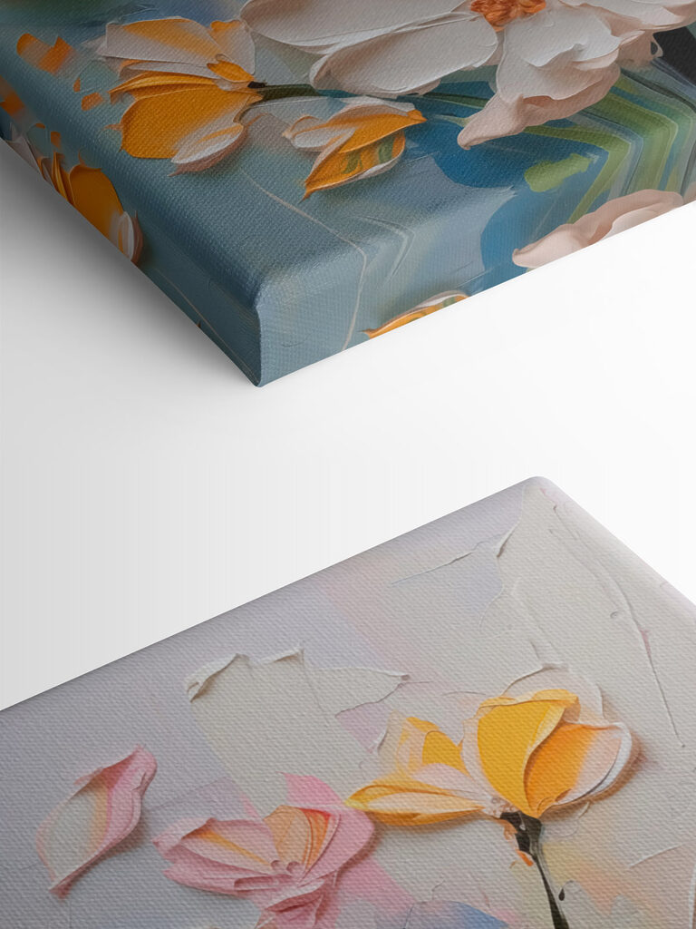 Painting of flowers on a wall Painting of flowers on a wall