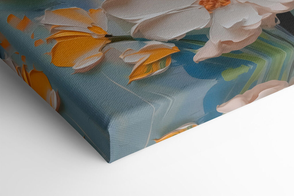 Painting of flowers on a wall Painting of flowers on a wall