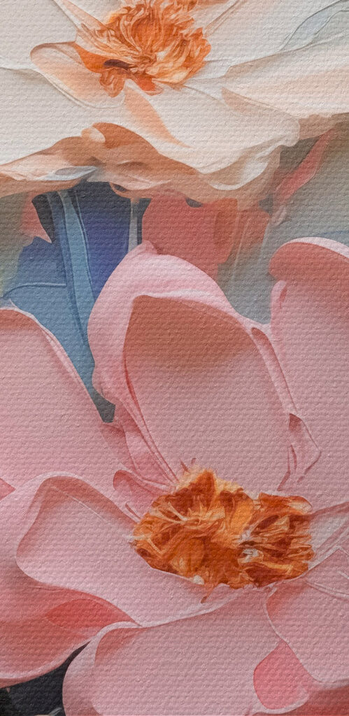 Painting of flowers on a wall Painting of flowers on a wall