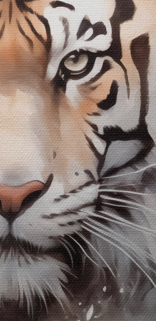 Tiger with flowers in the background Tiger with flowers in the background