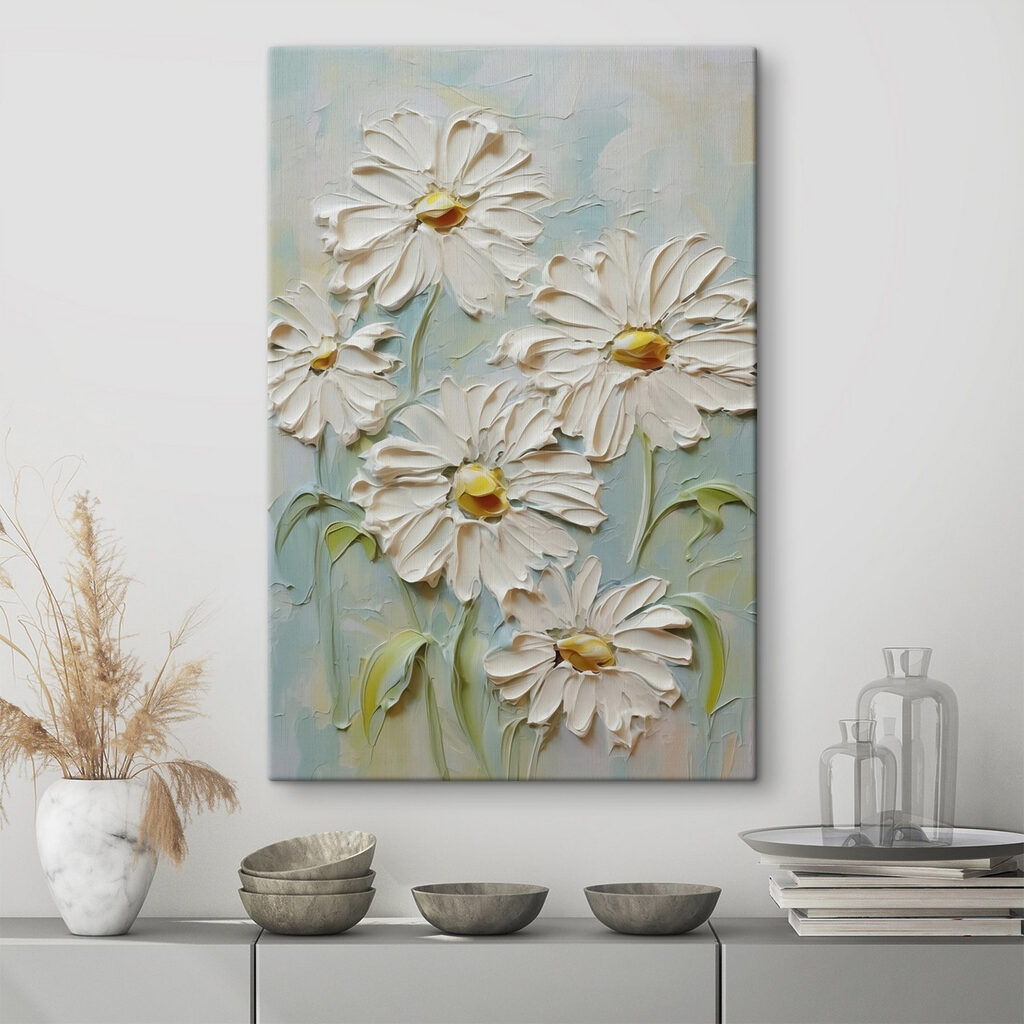 Painting of white flowers Painting of white flowers