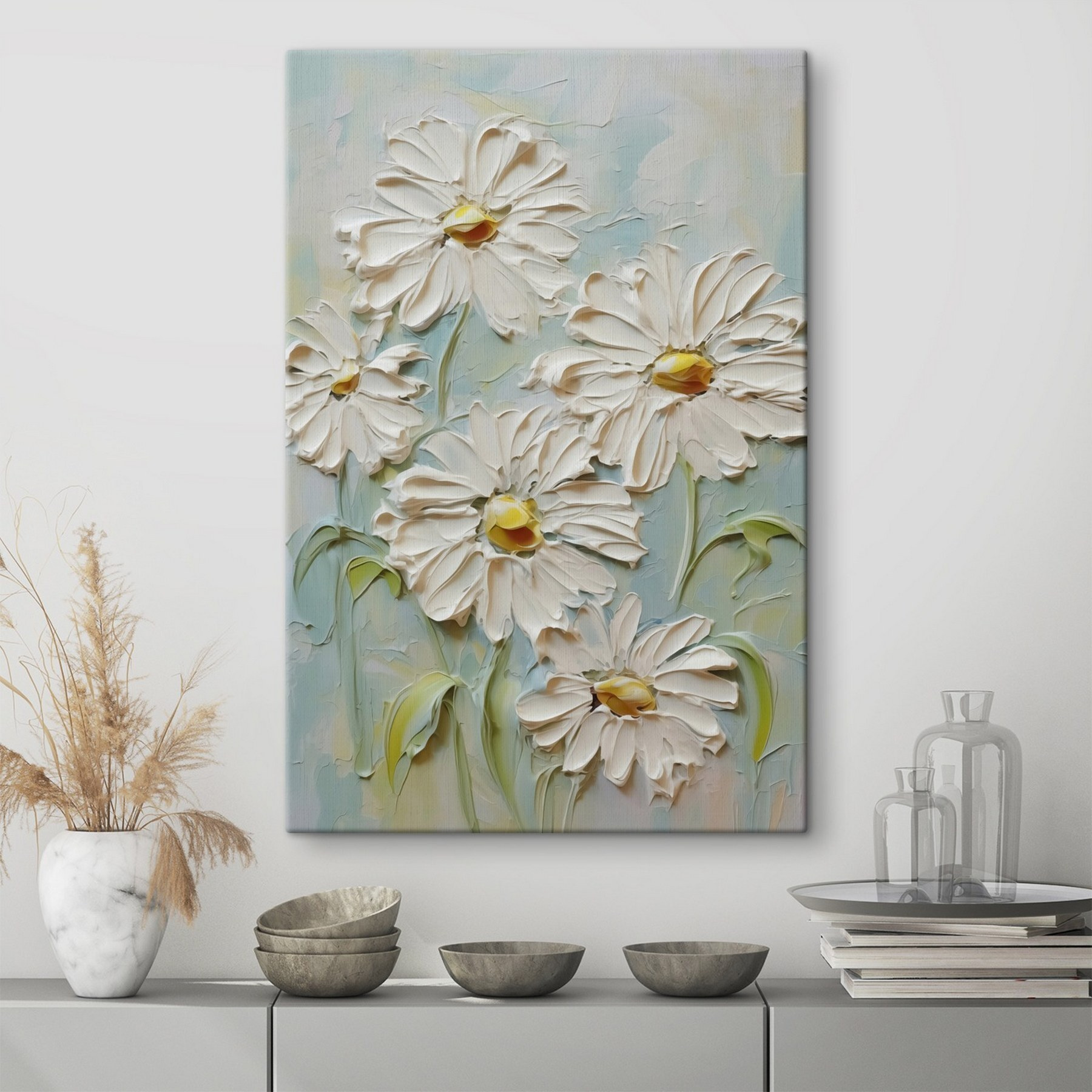 Painting of white flowers Painting of white flowers