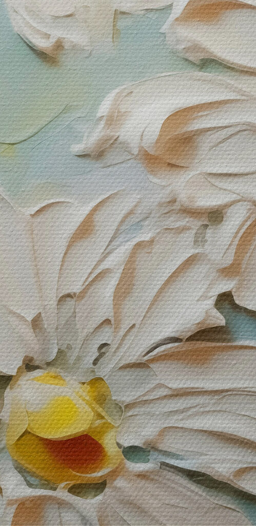 Painting of white flowers Painting of white flowers