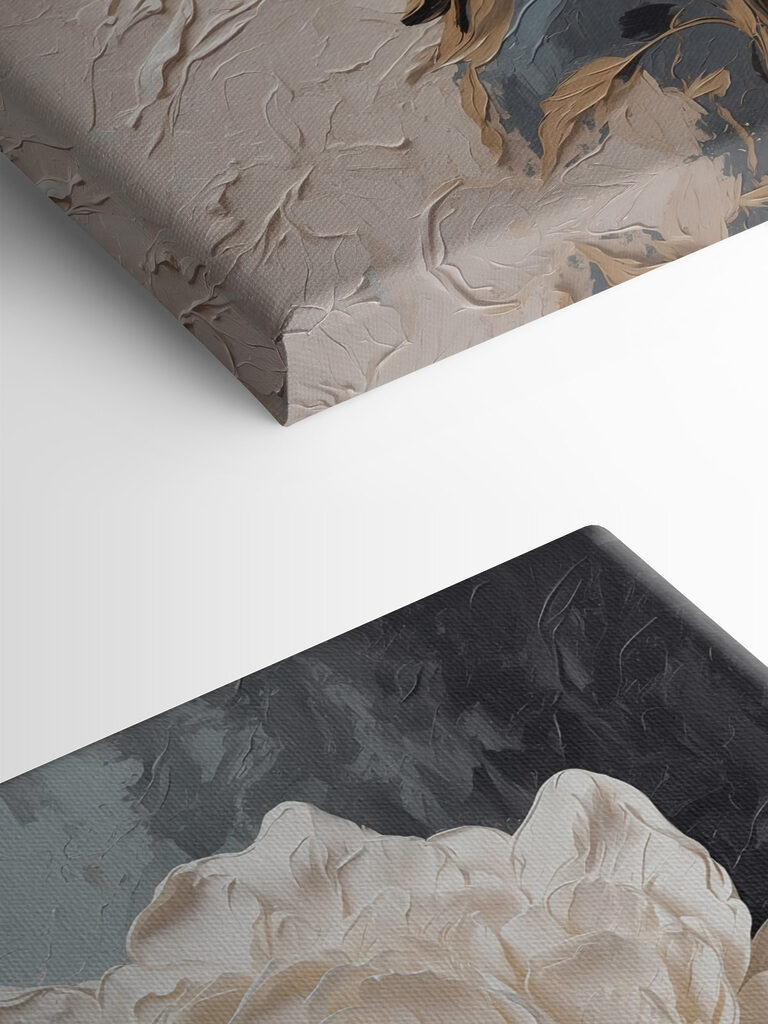 White flower with brown leaves