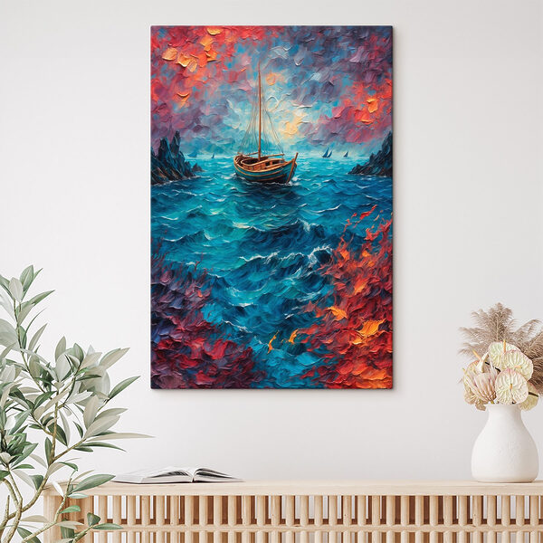 Maľba lode v oceáne Maľba lode v oceáne