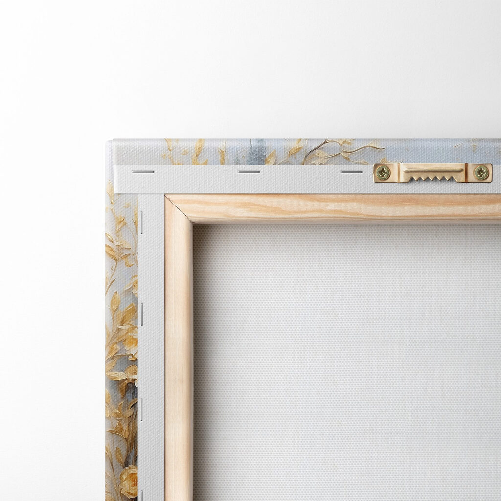 Painting of a deer with flowers and mountains Painting of a deer with flowers and mountains