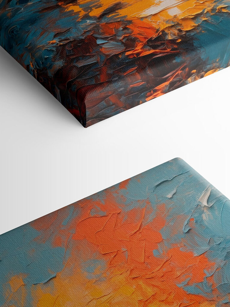 Painting of a sunset over a sea