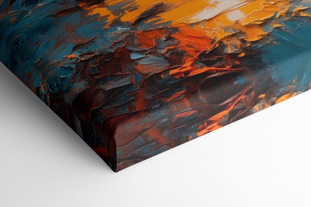 Painting of a sunset over a sea