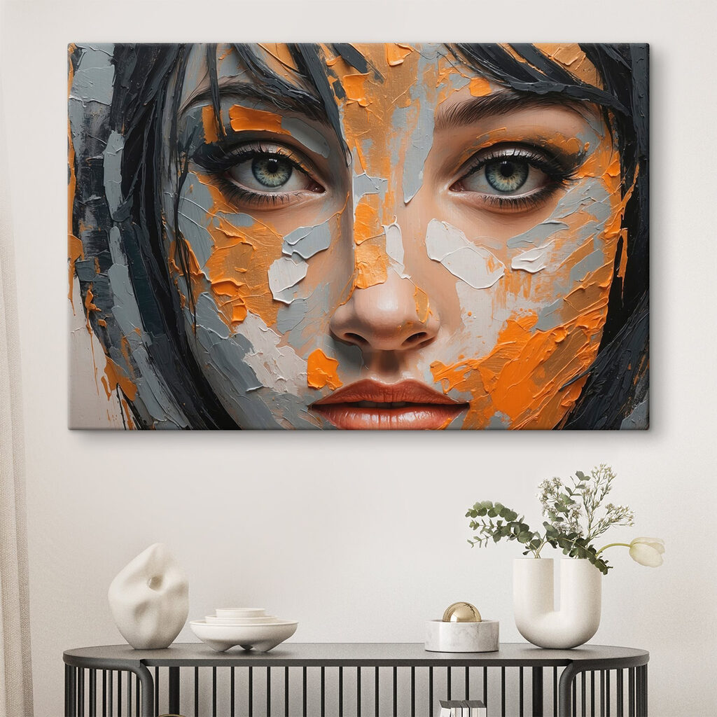 Woman with paint on her face Woman with paint on her face