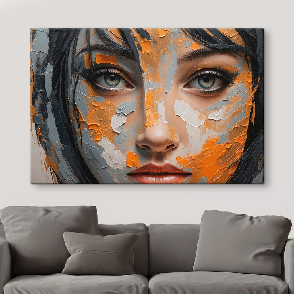 Woman with paint on her face Woman with paint on her face