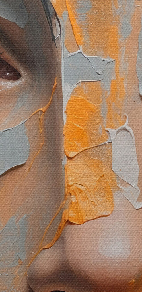 Woman with paint on her face Woman with paint on her face