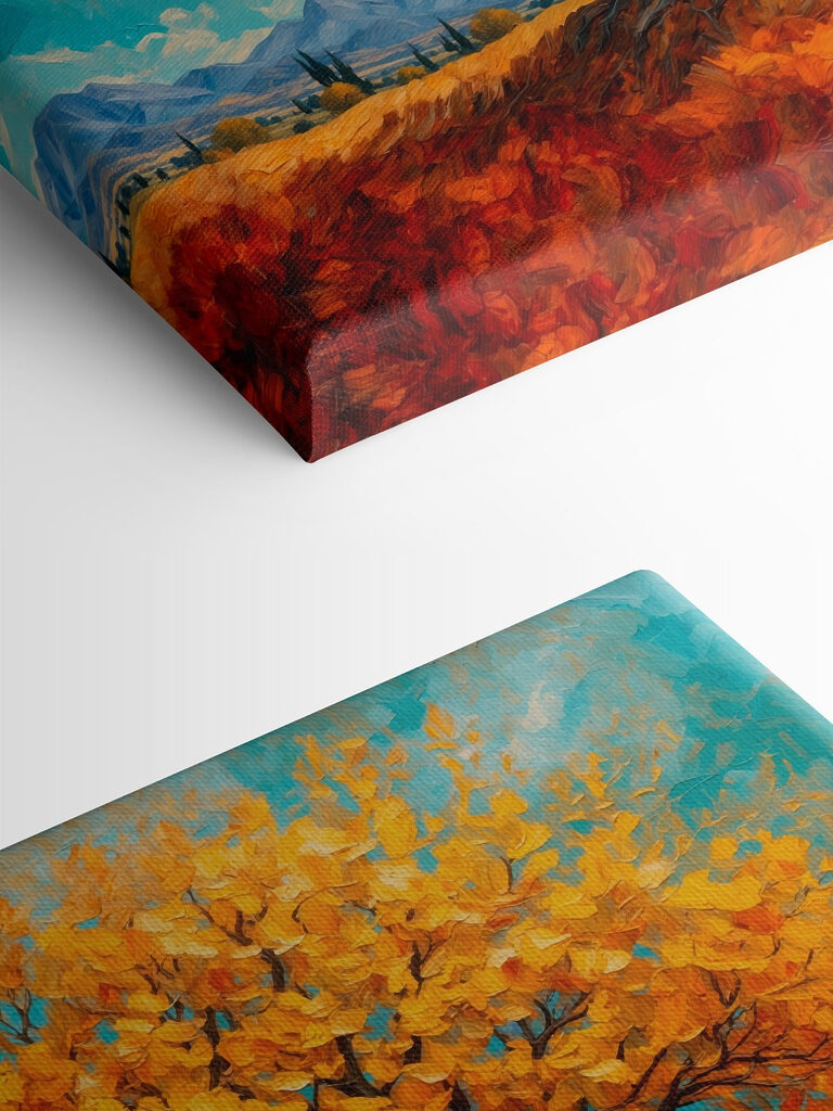 Painting of a tree with yellow leaves Painting of a tree with yellow leaves