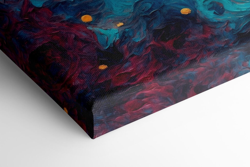 An astronaut in space with colorful background