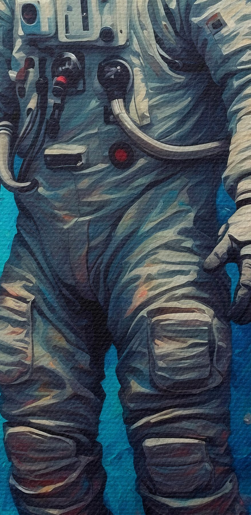 Astronaut vo vesmíre s farebným pozadím