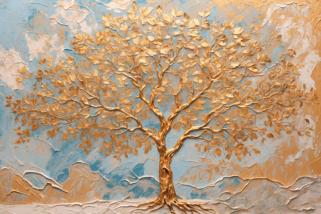 Majestic tree against tranquil backdrop