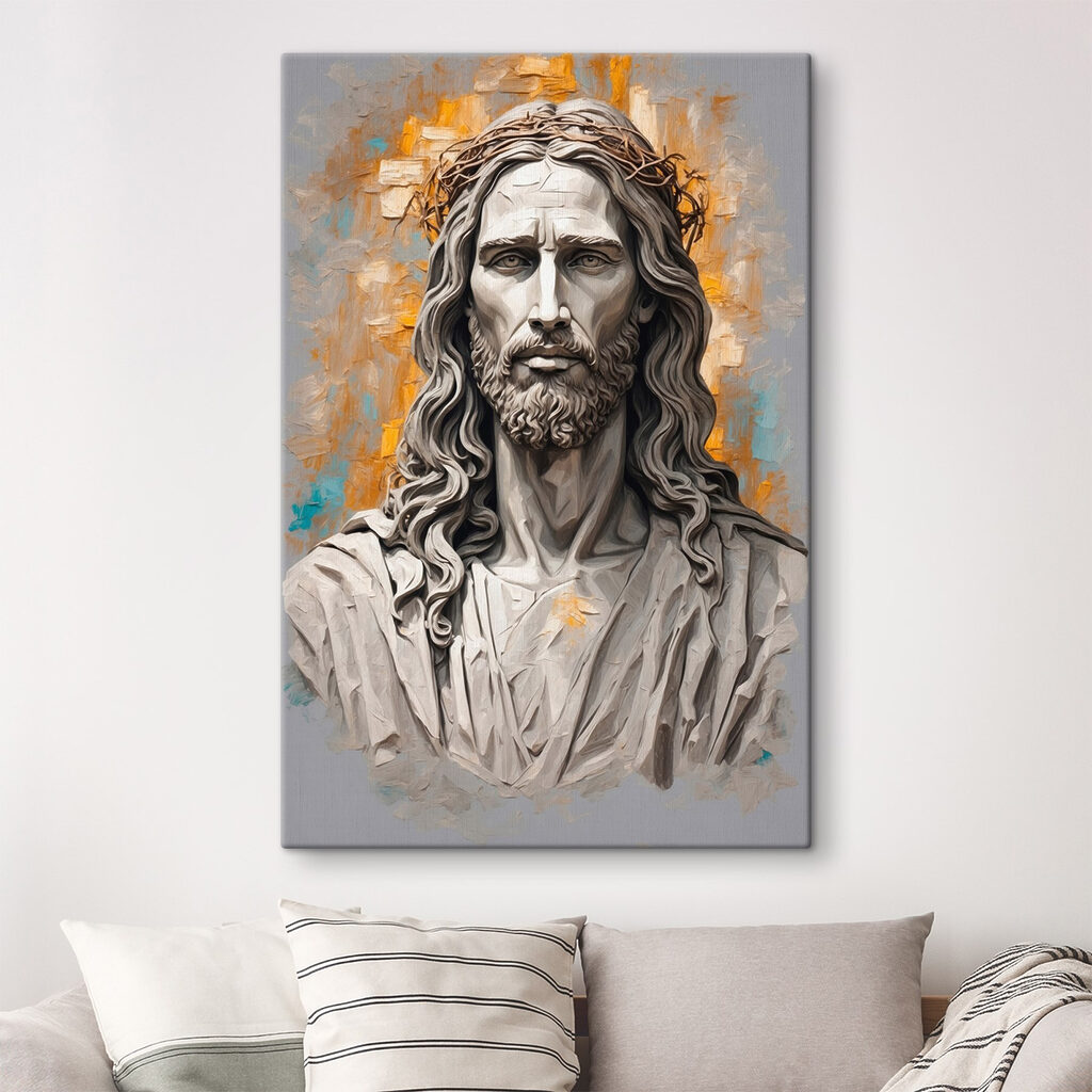 Statue of a man with a crown of thorns Statue of a man with a crown of thorns