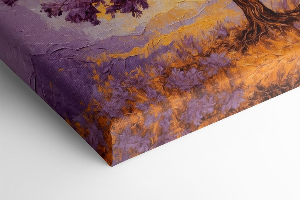 Painting of a tree with purple leaves