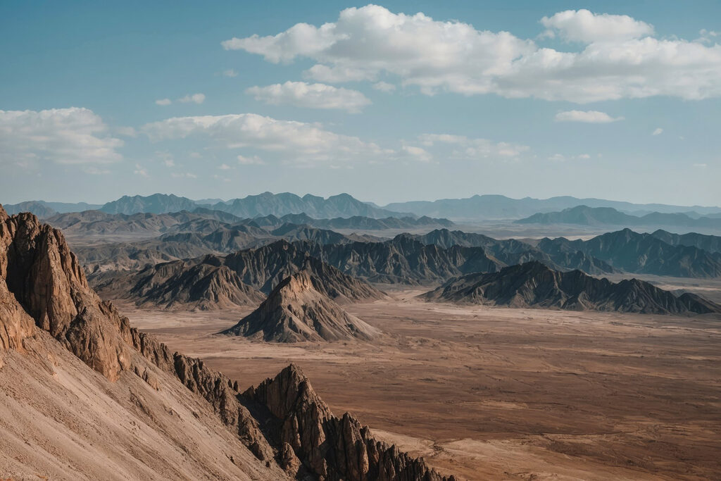 Landscape of mountains and blue sky