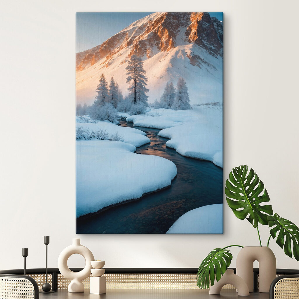 River running through a snowy mountain River running through a snowy mountain