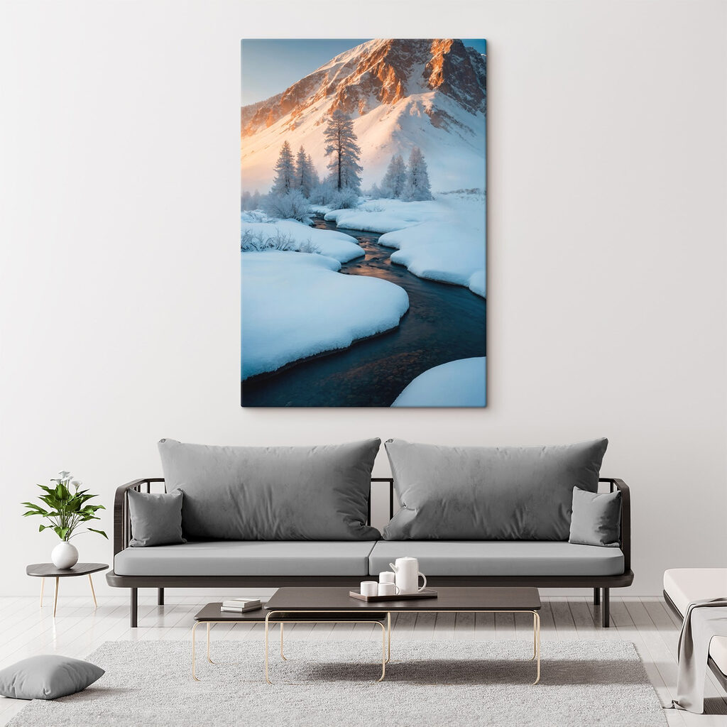 River running through a snowy mountain River running through a snowy mountain