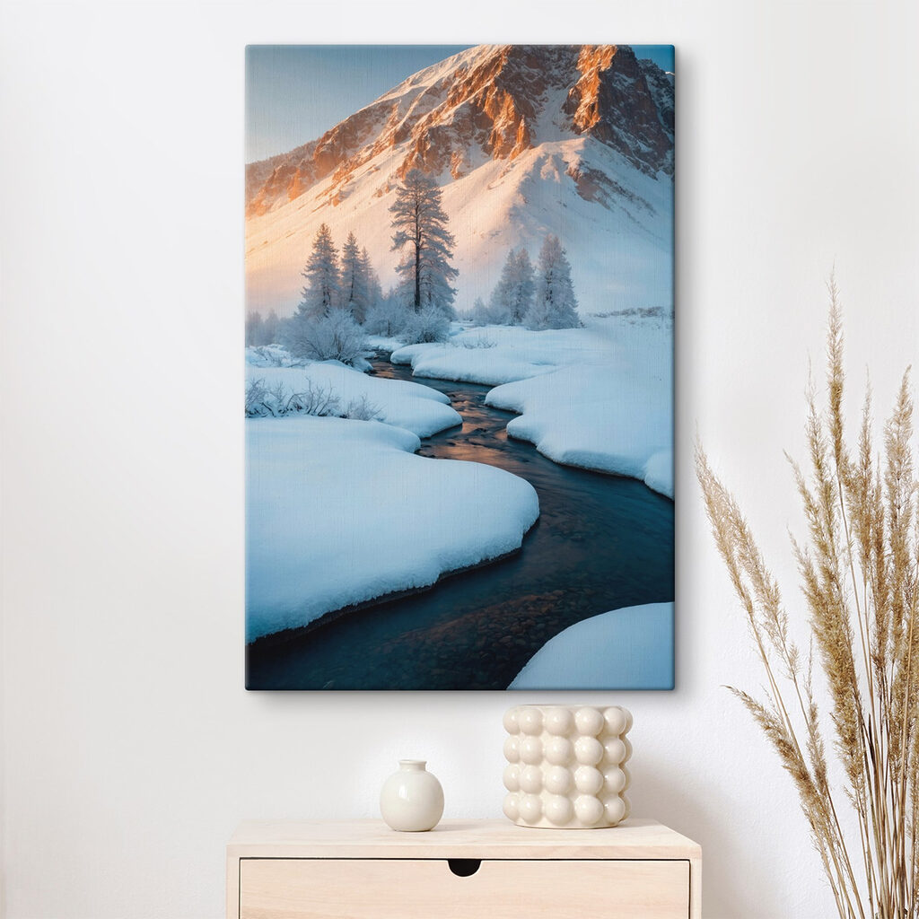 River running through a snowy mountain River running through a snowy mountain