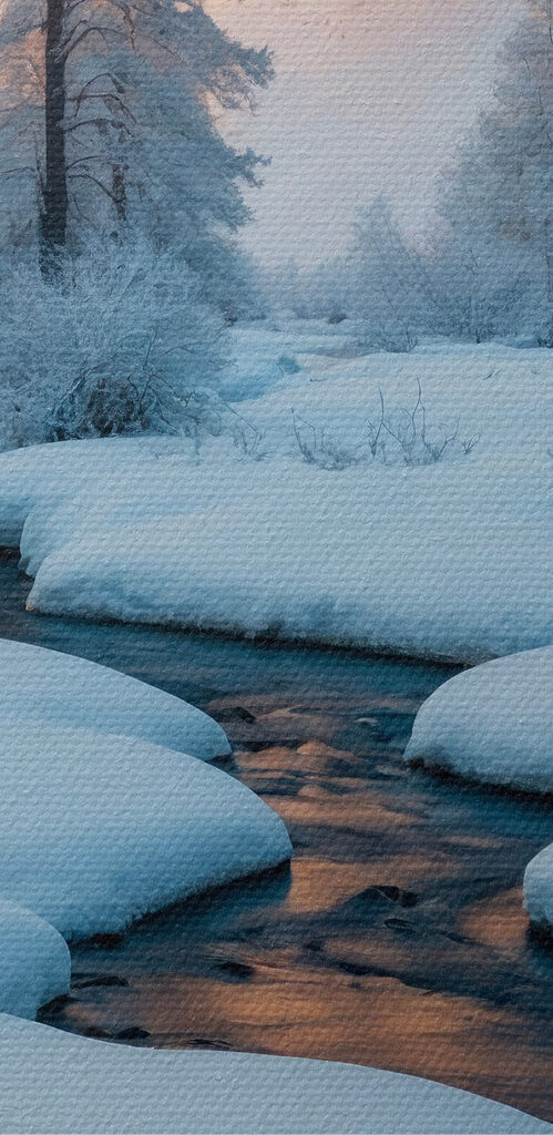 River running through a snowy mountain River running through a snowy mountain