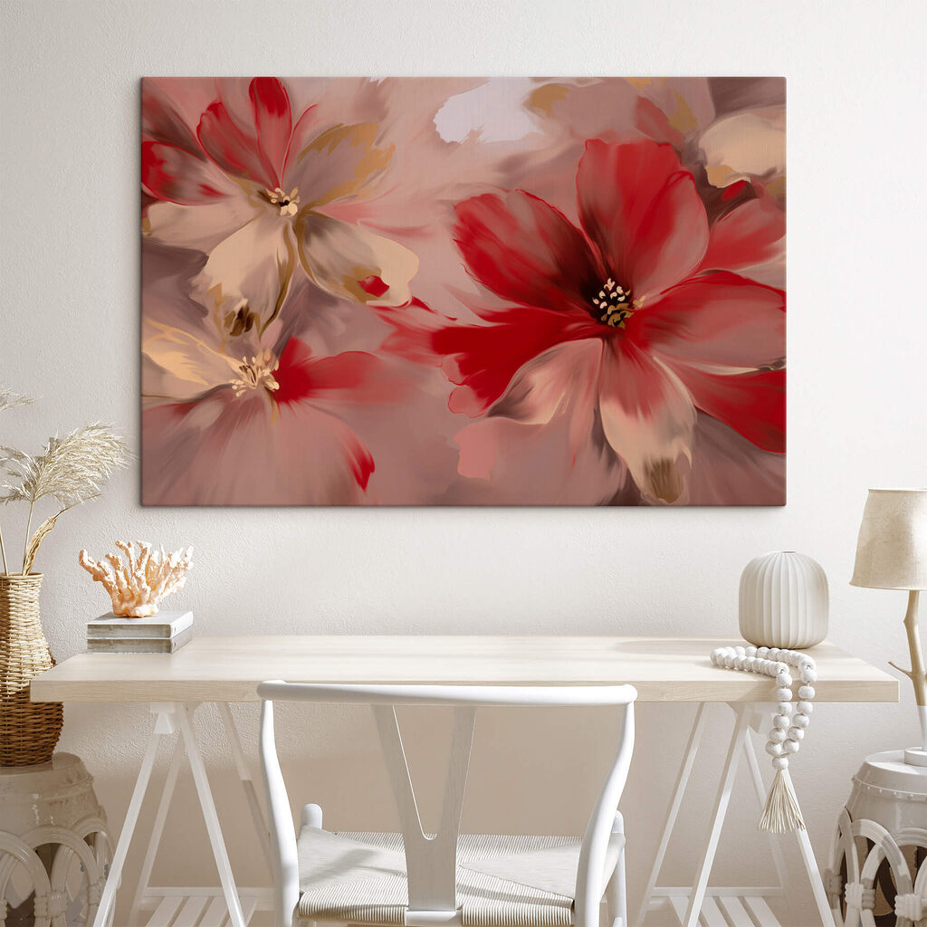 Blooming flowers in soft hues