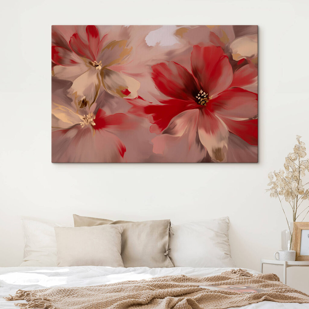 Blooming flowers in soft hues