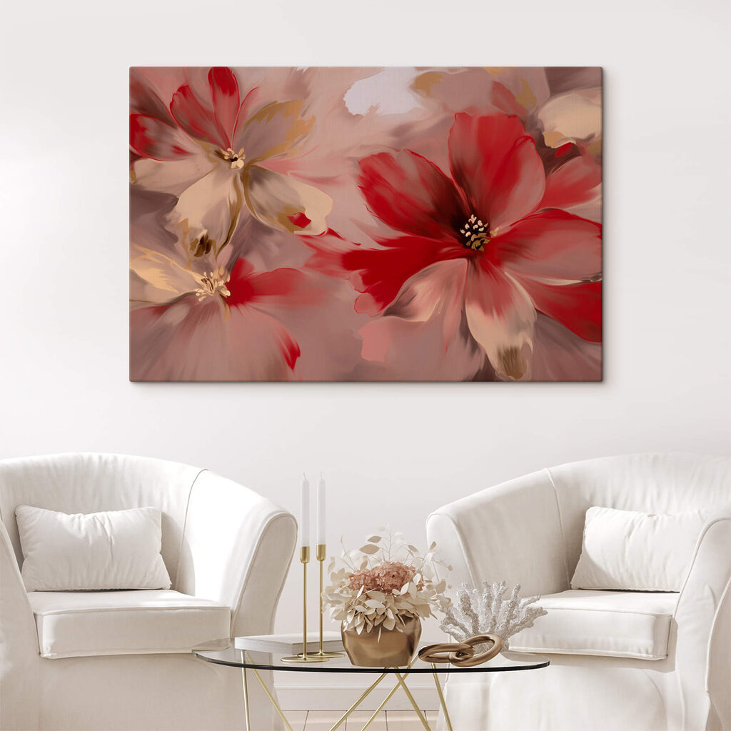 Blooming flowers in soft hues