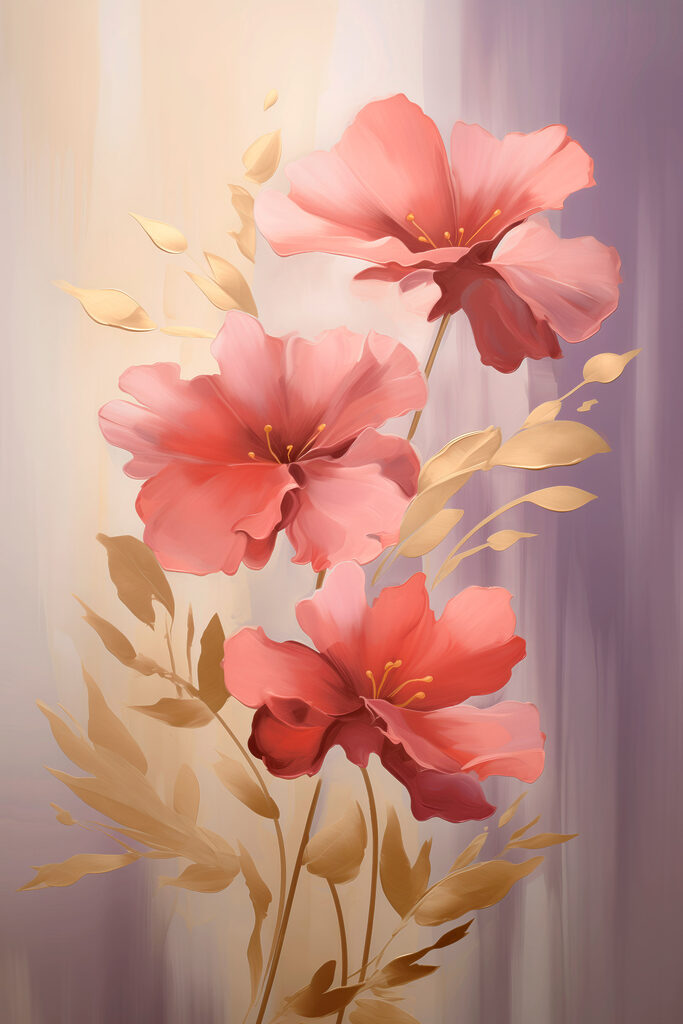 Painting of pink flowers