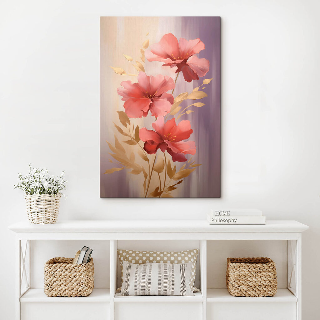Painting of pink flowers