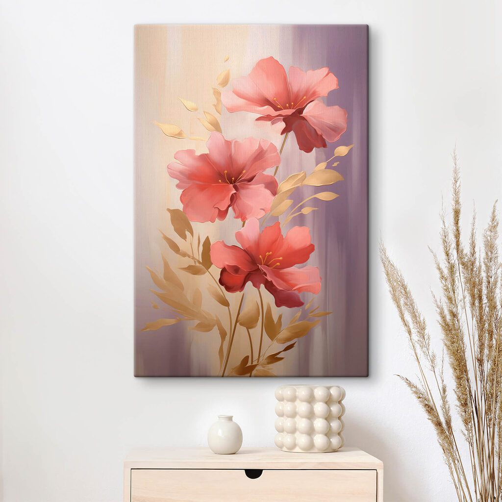 Painting of pink flowers