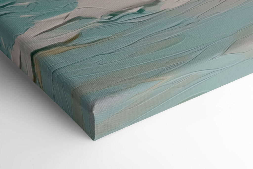 Painting of a beach and ocean Painting of a beach and ocean