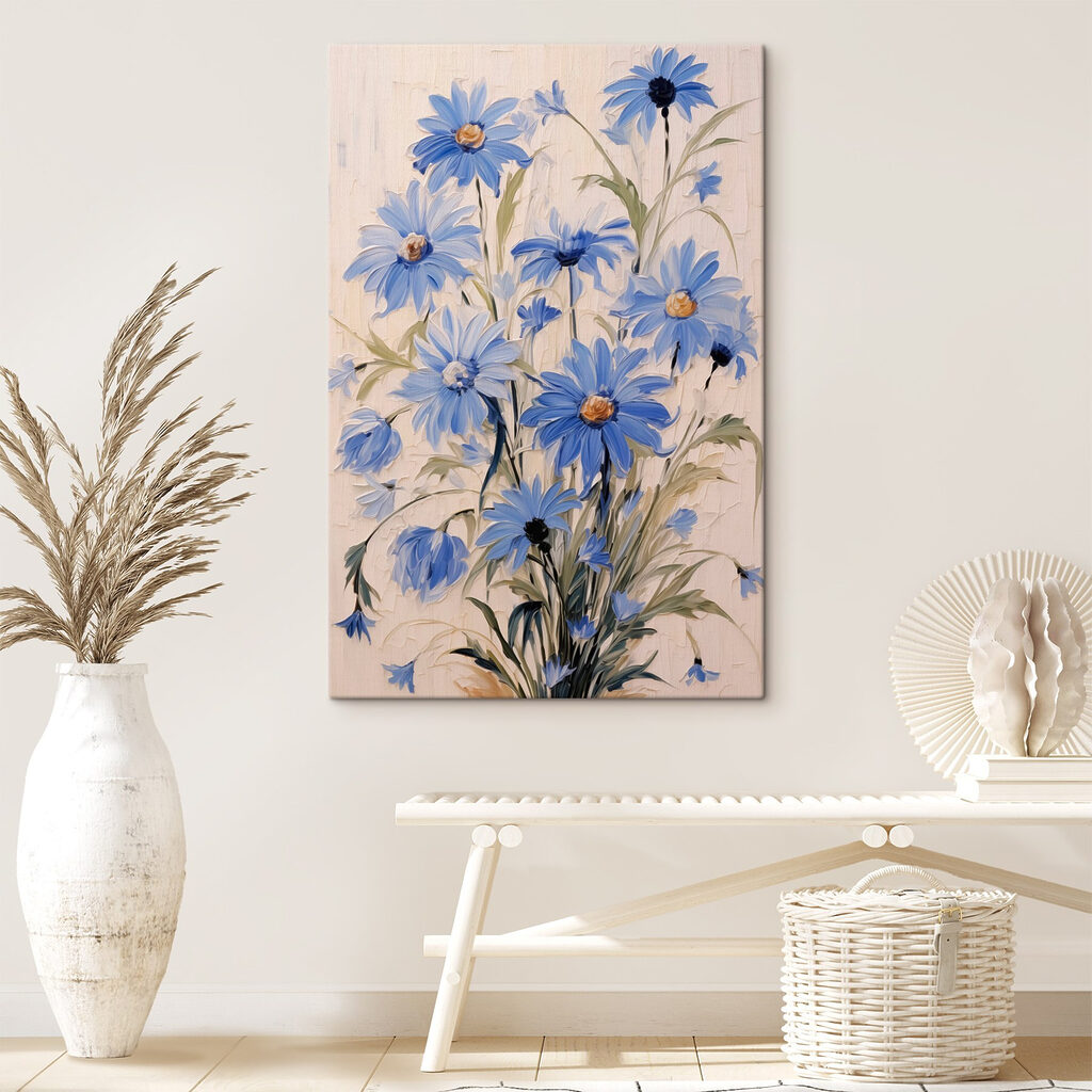 Painting of blue flowers