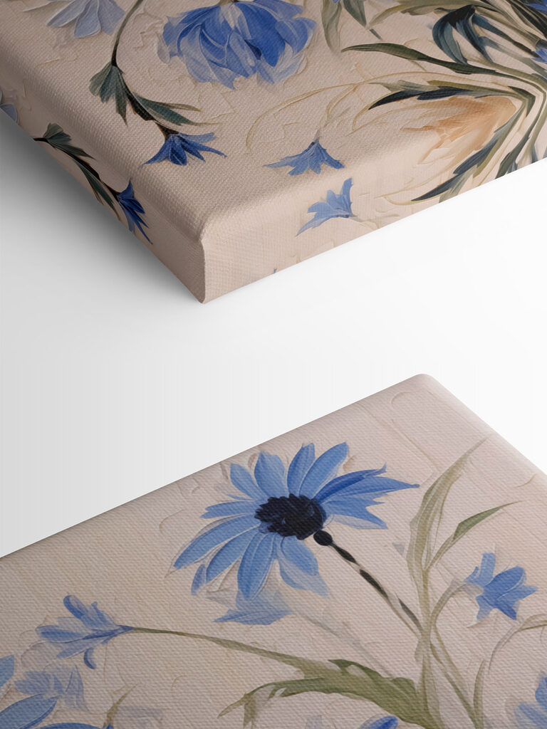 Painting of blue flowers