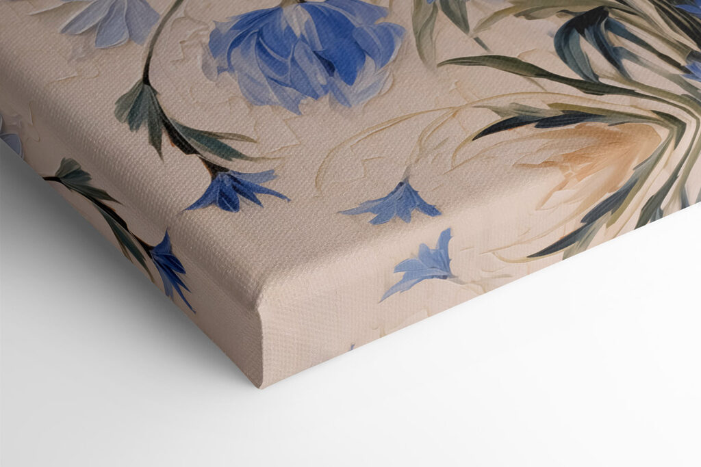 Painting of blue flowers