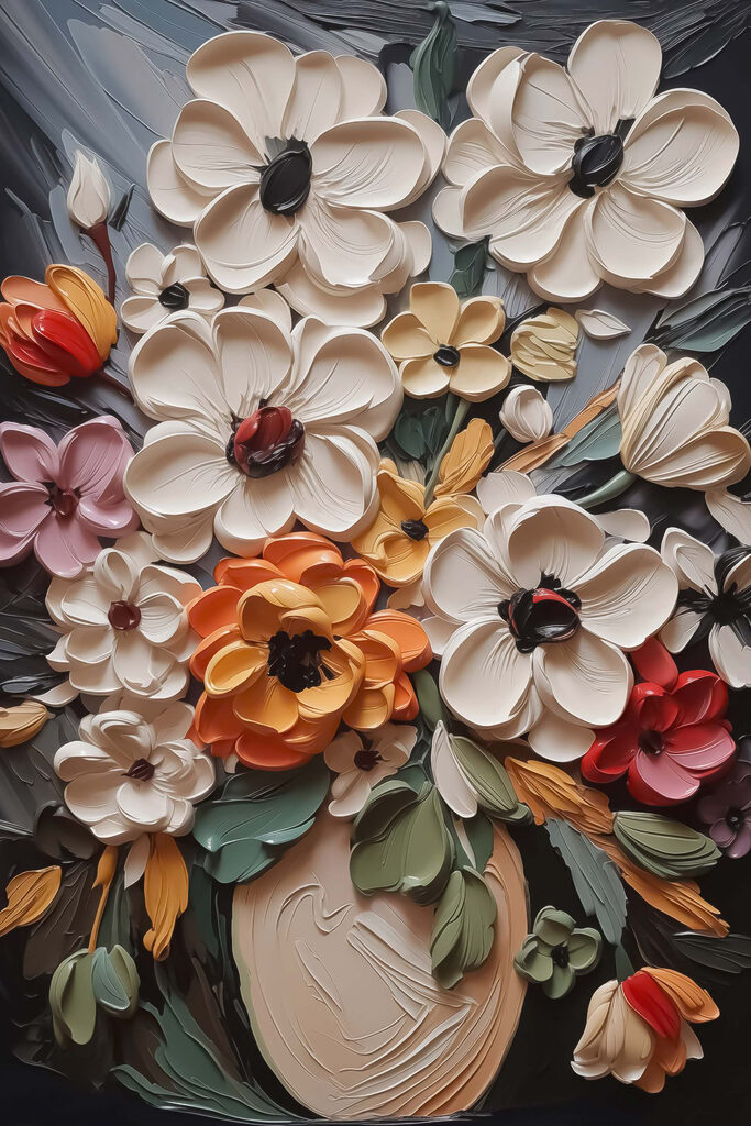 Beautifully crafted floral arrangement artwork