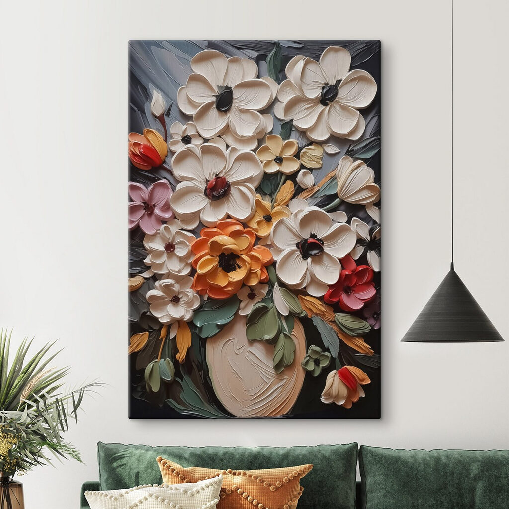 Beautifully crafted floral arrangement artwork