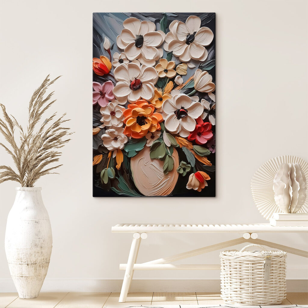 Beautifully crafted floral arrangement artwork