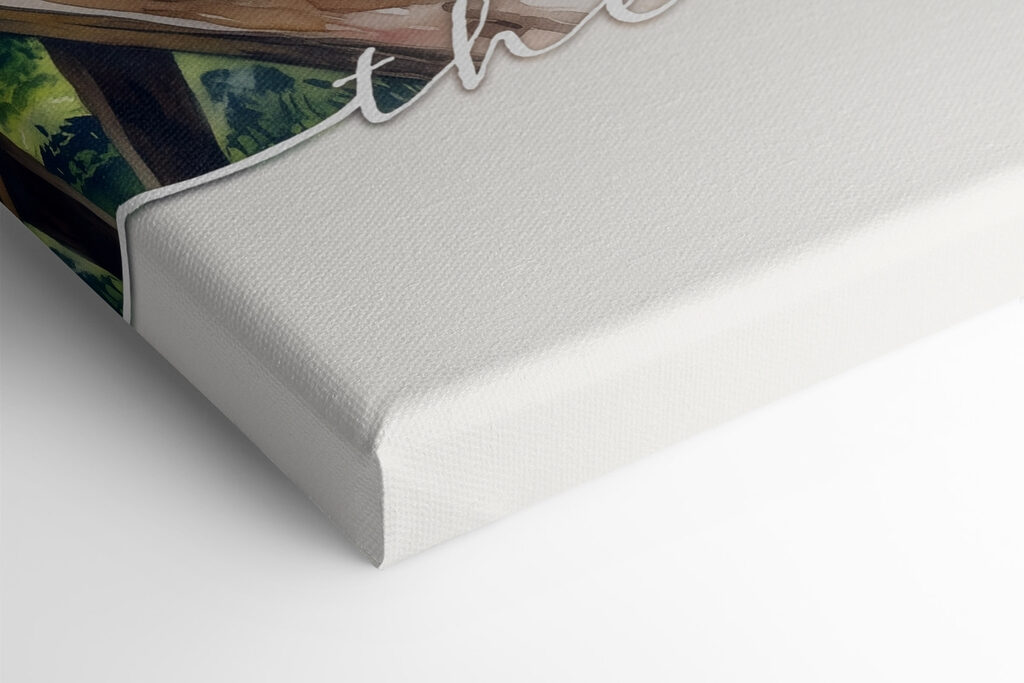 Table with food on it and a house in the background