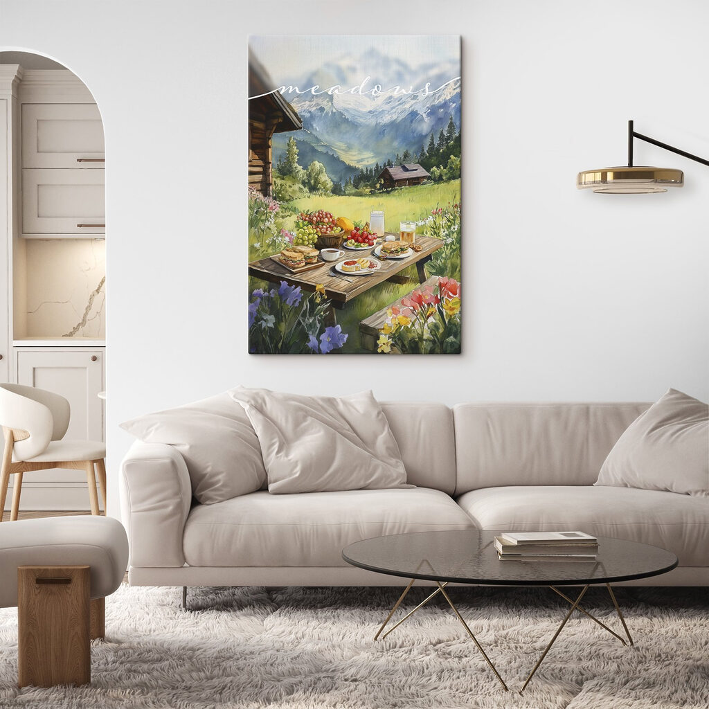 Table with food and drinks on it in front of a house Table with food and drinks on it in front of a house