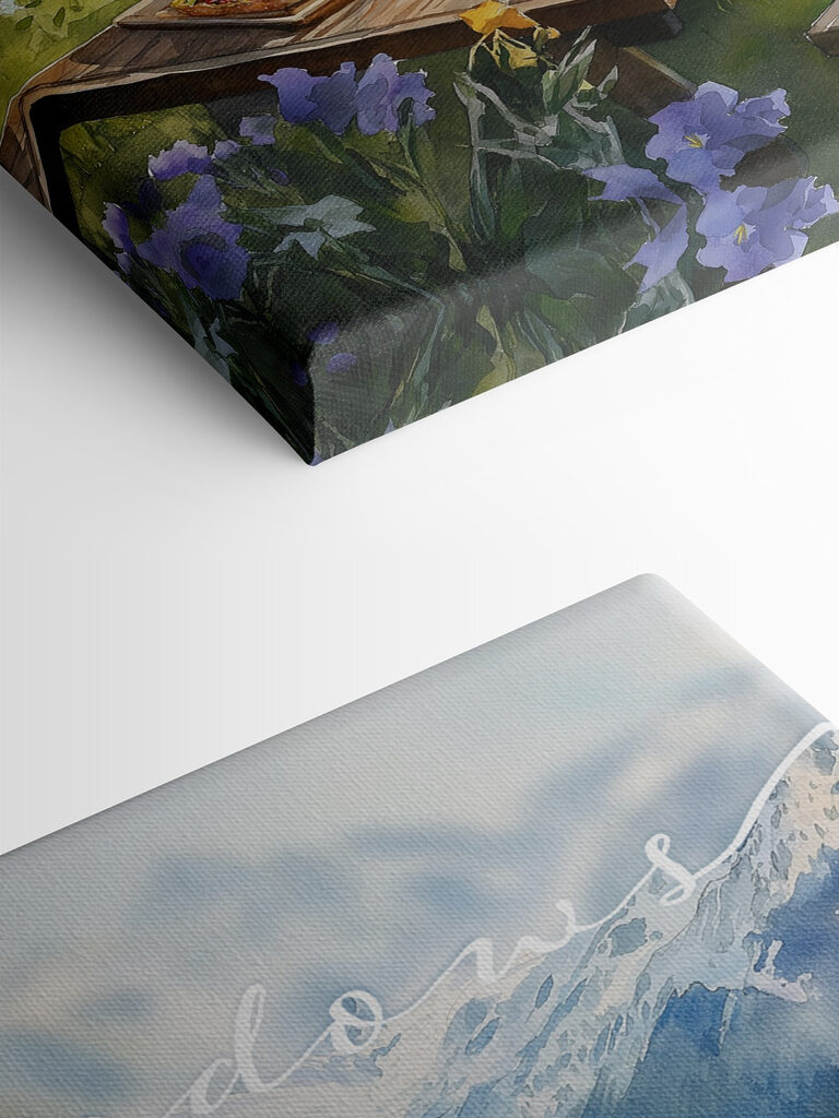 Table with food and drinks on it in front of a house Table with food and drinks on it in front of a house