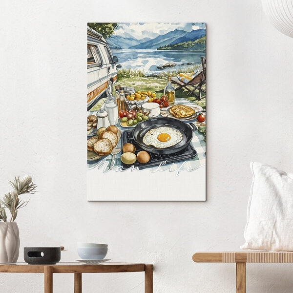 Table with food and a pan on it Table with food and a pan on it