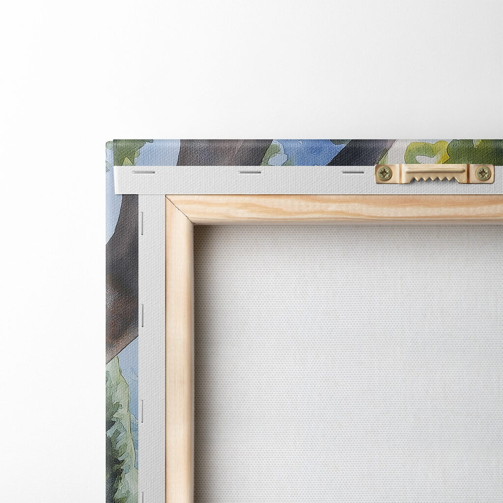 Watercolor painting of a pizza and drinks on a table Watercolor painting of a pizza and drinks on a table