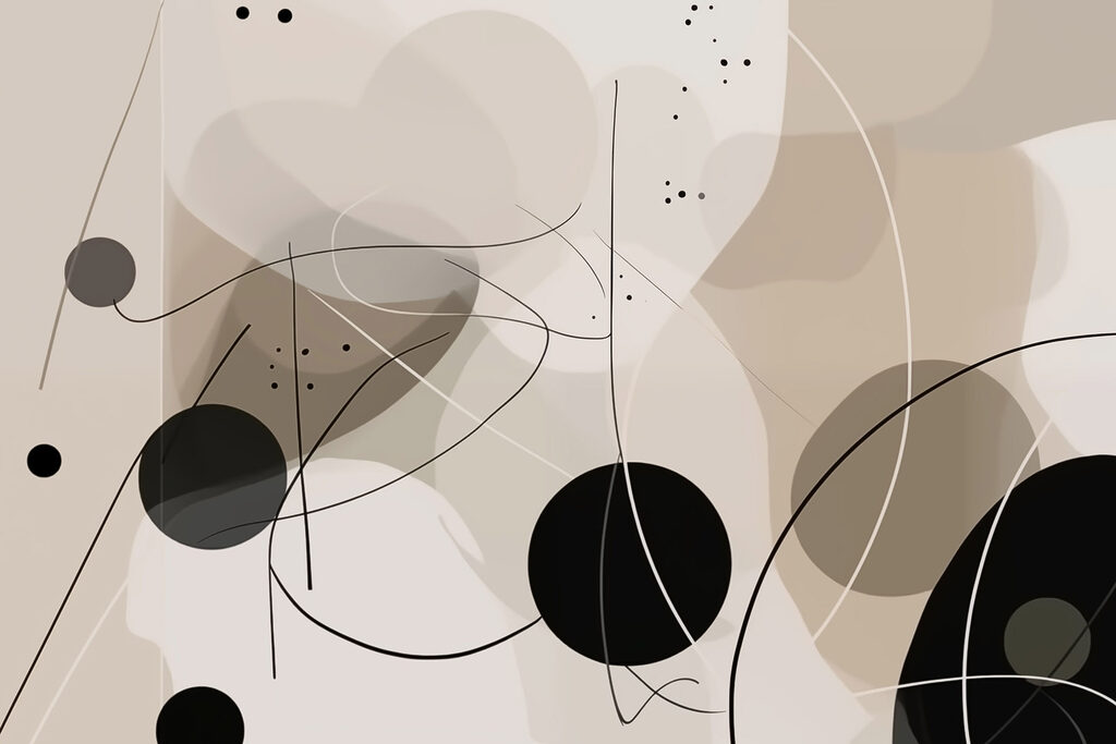 Black and white circles and lines